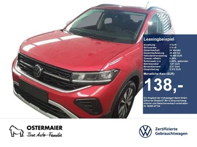 VW Volkswagen T-Cross GOAL 1.0TSI 95PS ACC.5J-G.KAMERA.VIRTUAL im Leasing von Null-Leasing