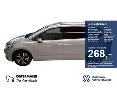 VW Volkswagen Touran HIGHLINE 2.0TDI 150PS DSG ACC.5J-G.AHK.NA im Leasing von Null-Leasing