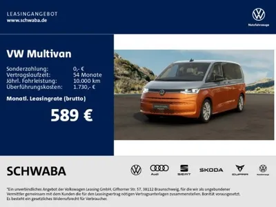 VW Volkswagen Multivan Life 2.0 TSI DSG *Kurzzulassung* - weiter Lagerwagen vorhanden ! im Auto Abo von LeasingMarkt.de