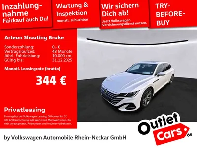 VW Volkswagen Arteon Shooting Brake R-Line 2.0 TDI AHK LED Nav im Auto Abo von Null-Leasing