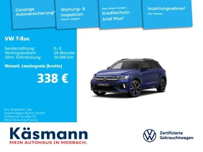 VW Volkswagen T-Roc R 4Motion R-PERFORMANCE PANO AHK LEDER DCC INKL WINTERRÄDER + GARANTIE im Auto Abo von LeasingTime