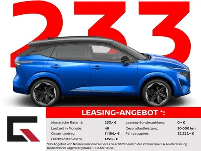 Nissan Nissan Qashqai N-DESIGN 158PS Automatik Winter/360°/Carplay nur noch 1x am Lager! im Auto Abo von LeasingMarkt.de