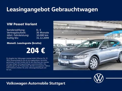 VW Volkswagen Passat Variant 2.0 TDI DSG Navi Kamera AHK ACC L im Leasing von Null-Leasing