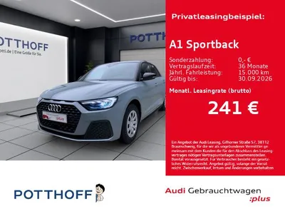 Audi Audi A1 Sportback 25 TFSI PDC SITZHZG KLIMA LED LM17 im Leasing von Null-Leasing