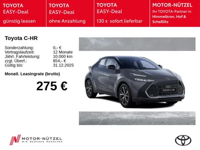 Toyota Toyota C-HR Hybrid Teamplayer **ALL-IN LEASING** im Auto Abo von Null-Leasing