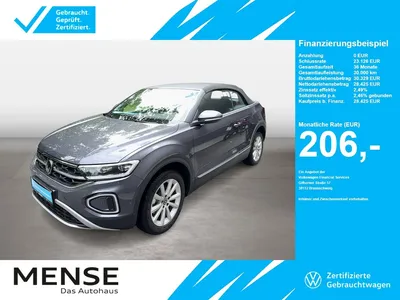 VW Volkswagen T-Roc Cabriolet 1.5 TSI Style IQ.Light Matrix LM im Leasing von Null-Leasing