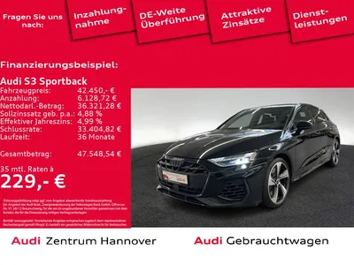 Audi Audi S3 Sportback 2.0 TFSI Kamera LED Navi Teilleder im Auto Abo von Mobile.de