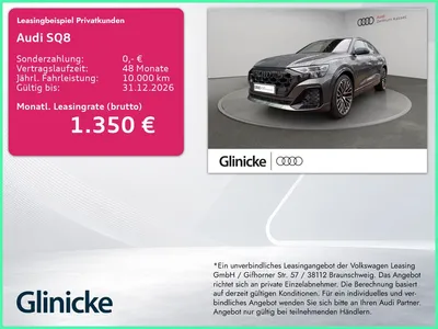 Audi Audi SQ8 SUV TFSI HD Matrix Pano B&O HuD StandHzg. im Leasing von Null-Leasing
