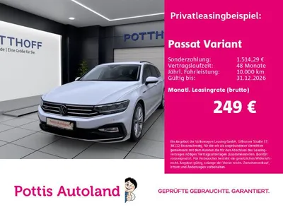 VW Volkswagen Passat Variant 2.0 TDI DSG R-LINE NAVI KAMERA SI im Leasing von Null-Leasing