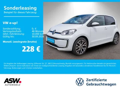 VW Volkswagen e-up! move up! Edition RFK KLIMA PDC GRA SHZ CCS im Leasing von Null-Leasing