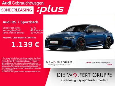 Audi Audi RS 7 Sportback RS-SPORTAGA*ALLRADLENKUNG*360° im Leasing von Null-Leasing