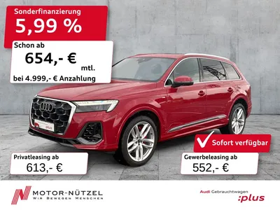 Audi Audi Q7 55 TFSI QU S-LINE MATRIX+HuD+B&O+AIR+AHK+PANO im Leasing von Null-Leasing