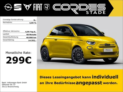 Fiat Fiat 500C Hybrid Cabrio LA PRIMA SHZ, PDC, uvm im Auto Abo von Null-Leasing