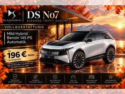 DS DS Automobiles N°7 🚀🚗Mild Hybrid 145 PS Benzin Etoile,  Vollausstattung + Bi Color + Anhängerkupplung + Ganzjahresreife im Leasing von LeasingMarkt.de