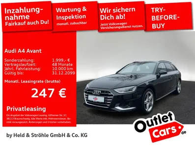 Audi Audi A4 Avant S line Int. 40 TDI S tronic NAV+ LED im Leasing von Null-Leasing