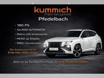 Hyundai Hyundai TUCSON N-LINE X 180 PS ALLRAD AUTOMATIK |el.Heckklappe|MATRIX-LED|NAVI|HEAD UP|RÜCKFAHRKAMERA|KRE im Leasing von LeasingTime