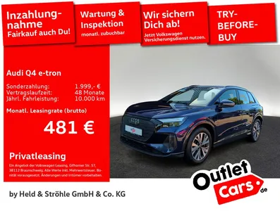 Audi Audi Q4 40 e-tron AHK BLACK LED NAVI+ SHZ VIRTUAL im Leasing von Null-Leasing