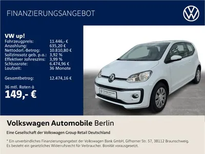 VW Volkswagen up! 1.0 Klima Radio SHZ GRA PDC im Leasing von LeasingMarkt.de