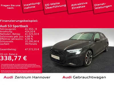 Audi Audi S3 Sportback 2.0 TFSI quattro Matrix Head-Up Pan im Auto Abo von Null-Leasing