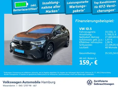 VW Volkswagen ID.5 Pro Performance WÄRMEPUMPE/AHK/NAVI/ACC im Auto Abo von Null-Leasing