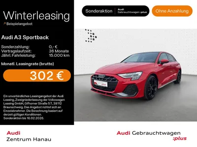 Audi Audi A3 Sportback 30 TFSI S-LINE*AHK*PANO*18ZOLL*LED* im Auto Abo von Null-Leasing
