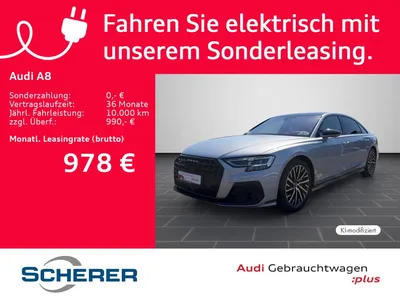 Audi Audi A8 lang 60 TFSIe quattro EXCLUSIVE HUD 360° PANO im Leasing von Null-Leasing