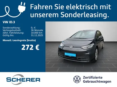 VW Volkswagen ID.3 Pro Performance 62 kWh ACC NAVI SHZ WÄRMEPU im Auto Abo von Null-Leasing