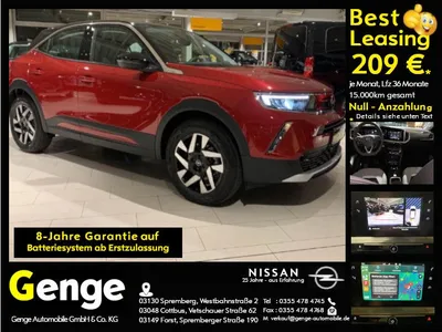Opel Opel Mokka-e Elegance, 11 kW Lader,Klima,Kamera,ALU,P im Leasing von Null-Leasing