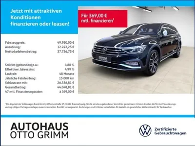 VW Volkswagen Passat Variant Alltrack 2.0 TDI DSG 4M AHK Pano im Auto Abo von LeasingMarkt.de