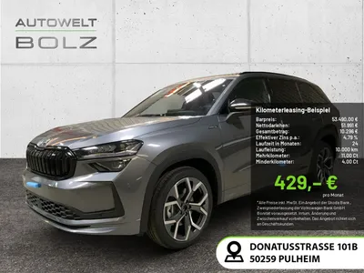 Skoda Skoda Kodiaq Sportline 2.0 TDI 4x4 NAVI AHK 360° PANO im Leasing von Null-Leasing