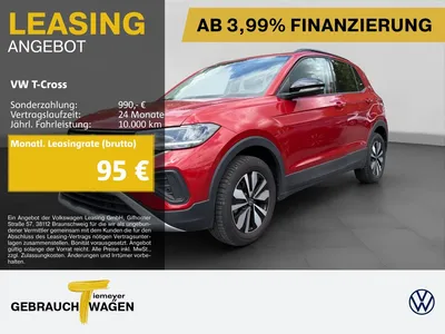 VW Volkswagen T-Cross 1.0 TSI GOAL ACC SITZHZG PDC LED im Leasing von Null-Leasing