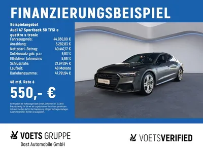 Audi Audi A7 Sportback 50 TFSI e quattro s tronic AHK+SHZ im Leasing von Null-Leasing