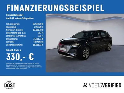 Audi Audi Q4 e-tron 50 quattro ACC+AHK+HuD+MATRIX LED+NAVI im Leasing von Null-Leasing