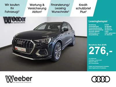 Audi Audi Q3 *AHK*NAVI*19ZOLL*LED*GRA*KESSY*5J GAR AHK im Leasing von Null-Leasing