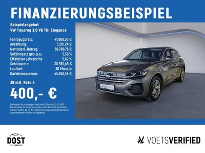 VW Volkswagen Touareg 3.0 V6 TDI Elegance R-LINE+AHK+LUFTFEDER im Leasing von Null-Leasing