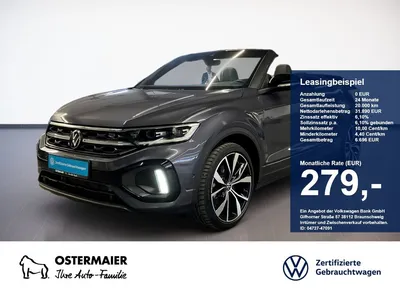 VW Volkswagen T-Roc Cabriolet R-LINE BLACK STYLE 1.5TSI 150PS im Leasing von Null-Leasing