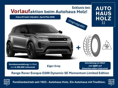 Land Rover Land Rover Range Rover Evoque Sondermodell Momentum Dynamic SE -  20ZOLL SCHWARZ - SCHWARZ PAKET - KOMFORTPAKET - SHZ - FAHRPAKET im Auto Abo von LeasingMarkt.de