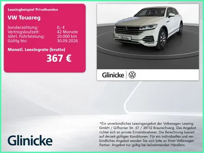 VW Volkswagen Touareg 3.0 TDI 4M Elegance Luft LED RFK ACC Led im Leasing von Null-Leasing