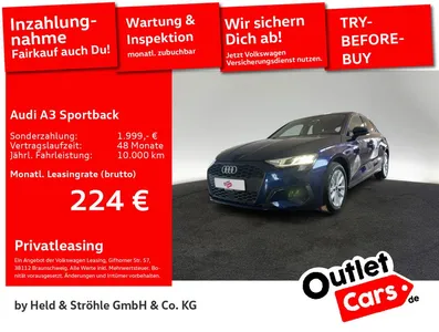 Audi Audi A3 Sportback 35 TDI AHK NAVI+ SHZ STANDHZG im Leasing von Null-Leasing