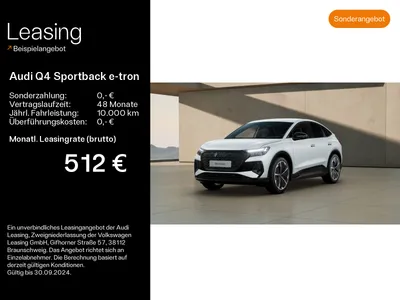 Audi AUDI Q4 Sportback e-tron 55 qu. S line AHK*Matrix*HuD im Auto Abo von Null-Leasing