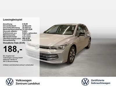 VW Volkswagen Golf VIII GOAL 1.5 TSI ACC AHK DynLicht LED Navi im Auto Abo von Null-Leasing