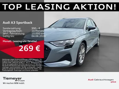 Audi Audi A3 Sportback 40 TFSIe ADVANCED LM18 HuD AHK SONO im Leasing von Null-Leasing
