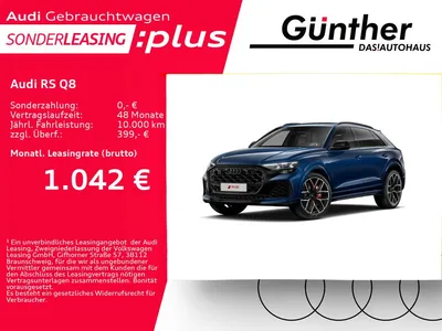 Audi Audi RS Q8 +WINTERRÄDER+AHK+SPORTABGAS+WANKSTABILISIE im Leasing von Null-Leasing