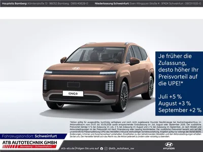 Hyundai Hyundai IONIQ 9 UNIQ 110 kWh Allradantrieb HUD Navi Lede im Leasing von Null-Leasing