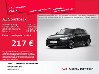 Audi Audi A1 Sportback 30 TFSI S tronic S line ACC/Virtual im Leasing von Null-Leasing