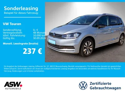 VW Volkswagen Touran Goal 1.5 TSI Navi RFK ACC SHZ 7-Sitzer im Leasing von Null-Leasing
