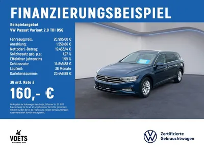 VW Volkswagen Passat Variant  2.0  TDI  DSG Business LED+NAVI+ im Leasing von Null-Leasing