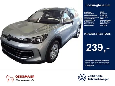 VW Volkswagen Tiguan ELEGANCE 2.0TDI 150PS DSG ACC.5J-G.AHK.ST im Leasing von Null-Leasing