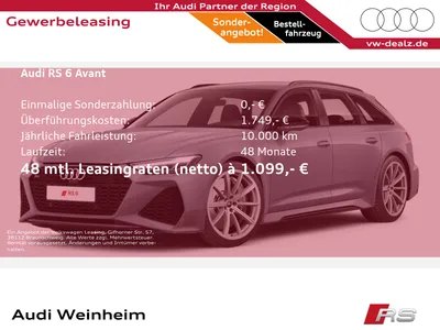 Audi AUDI RS 6 Avant quattro tiptronic im Auto Abo von Null-Leasing