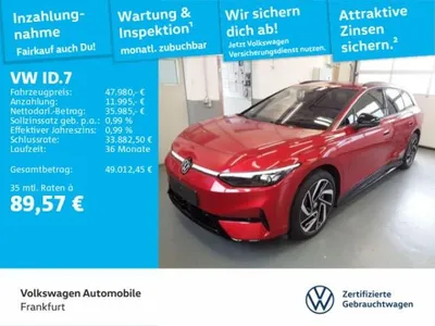 VW Volkswagen ID.7 Tourer Pro Navi AHK IQ.LIGHT - LED-Matrix-Scheinwerfer DAB+ im Auto Abo von LeasingMarkt.de